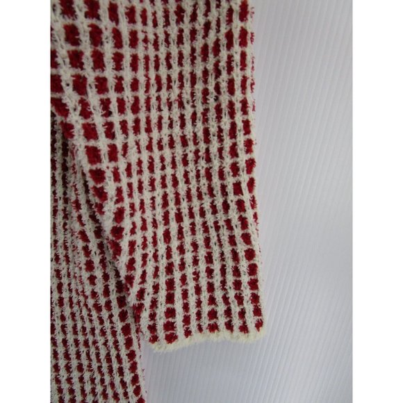 Pol Sweater Small White Open Cardigan Plaid Breathable Duster Preppy - Picture 3 of 10